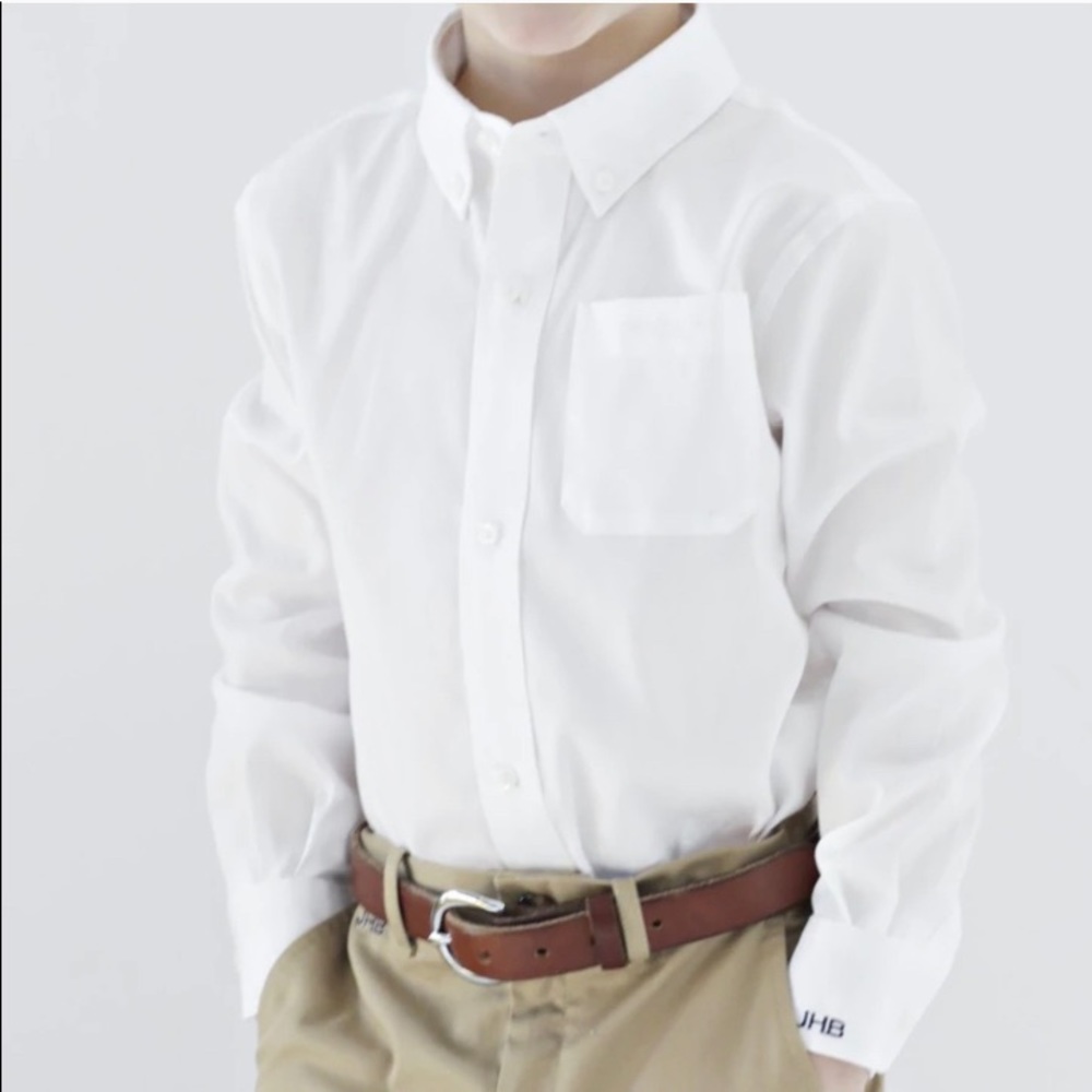 Brown Bowen - Boy’s White Button Down Dress Shirt